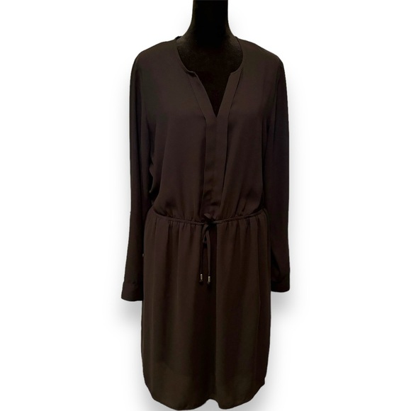 Apt. 9 Dresses & Skirts - Apt. 9 Lightweight Drawstring Waist with Pockets Long Sleeve Black V-Neck Dress